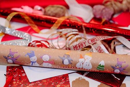 Christmas bags, wrapping paper and ribbons 6 photo