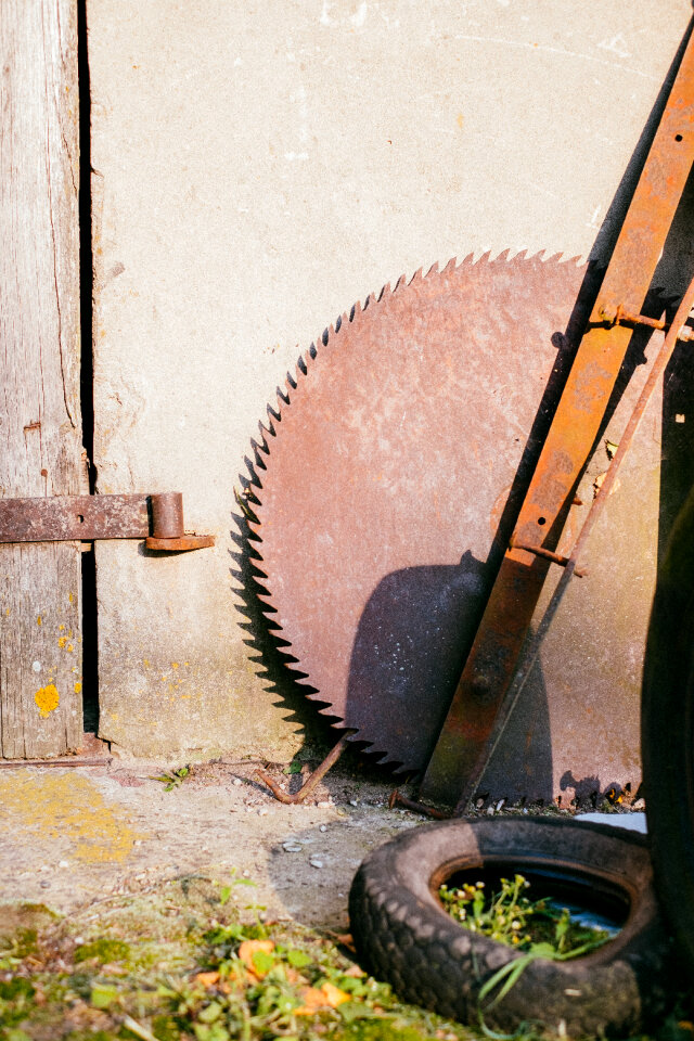 Old rusty saw blade
