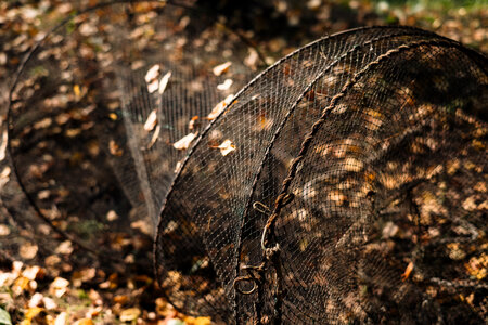 Fish net lying on the ground 2 photo