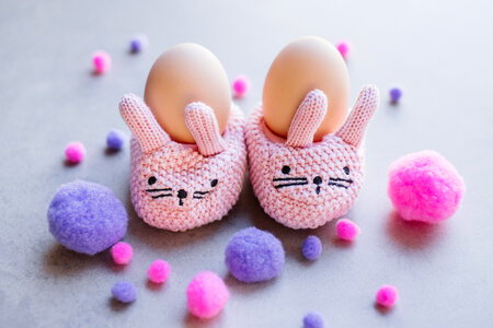 Knitted Easter Bunnies photo