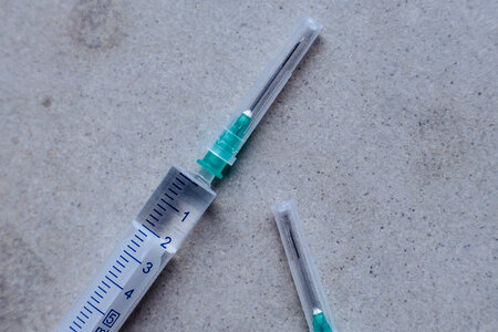 Disposable syringe with medication 2 photo