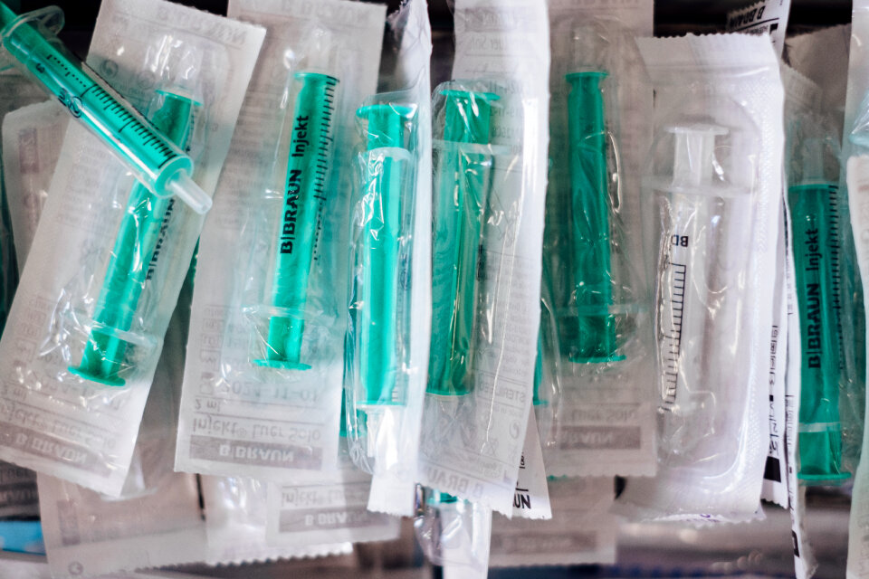 Disposable sterile syringes