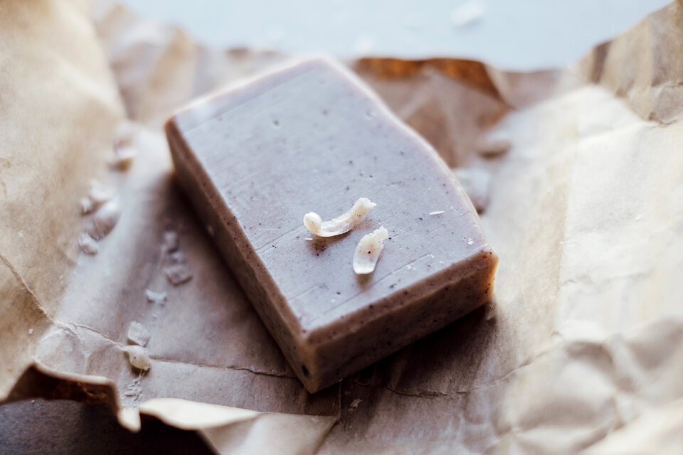 Pink handmade soap bar