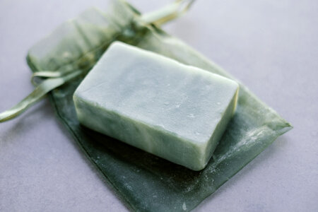 Mint handmade soap bar photo