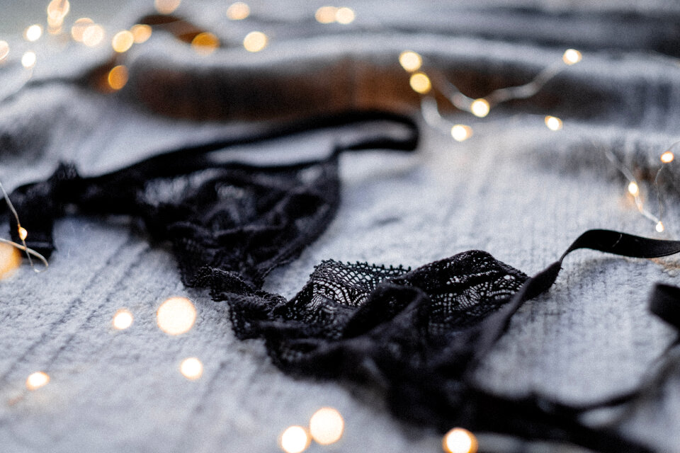 Black lace lingerie
