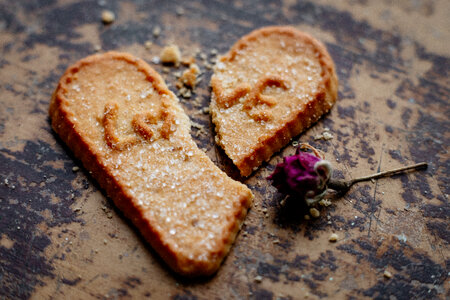 Broken heart-shaped cookie 2 photo