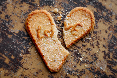 Broken heart-shaped cookie photo
