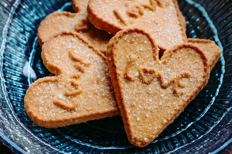 Heart-shaped cookies