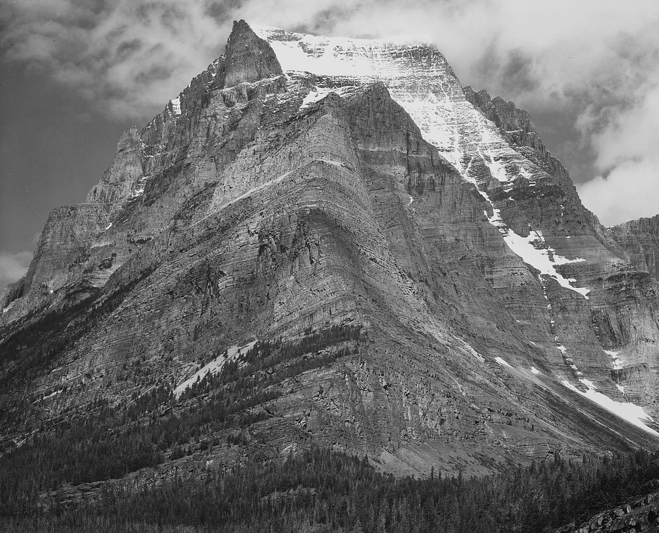 Black and white landscape mountains