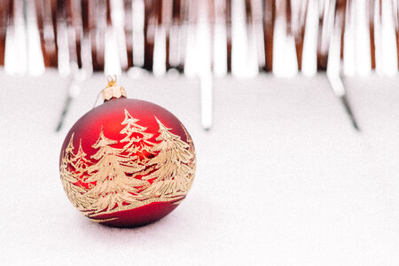 Red and gold christmas bauble 2 photo