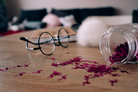 Flamingo confetti in a jar 2 photo