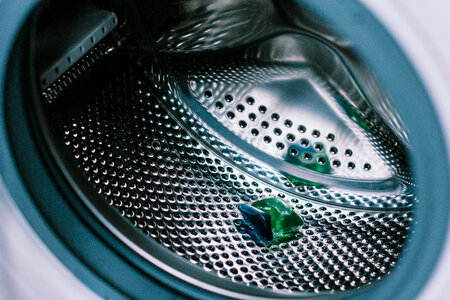 Laundry detergent pod inside a washing machine 2 photo