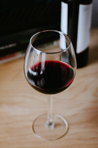 Glass of red wine