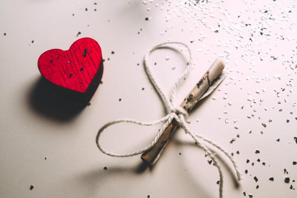 Tiny letter and a wooden heart 2