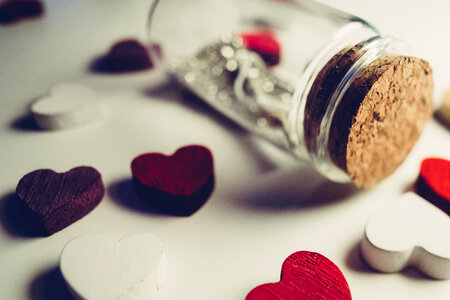 Message in a bottle and wooden hearts 3