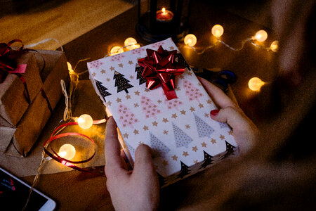 A female holding a christmas gift 6 photo