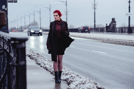 Redhead model winter shoot