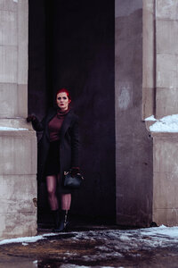 Redhead model winter shoot 3
