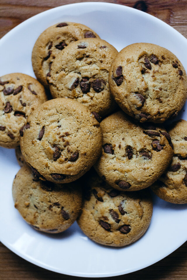 Chocolate chip cookies on a plate 5