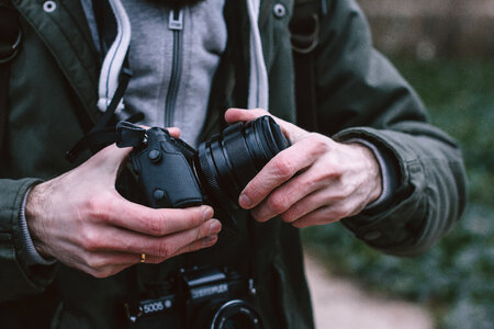 Man with two cameras over his neck 2 photo