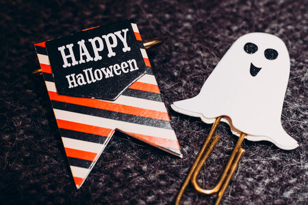 Happy Halloween and a ghost paperclips photo