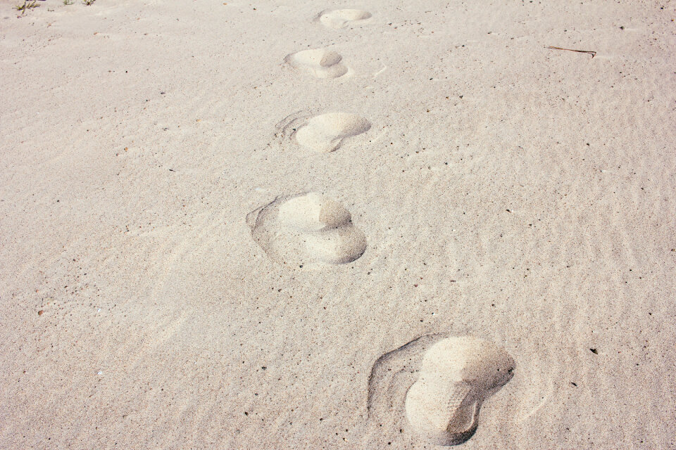 Footsteps in the sand photo