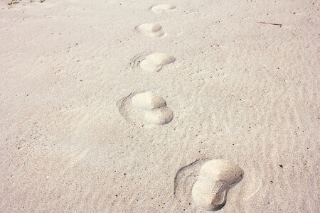 Footsteps in the sand photo