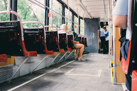 Inside of a tram 3 photo