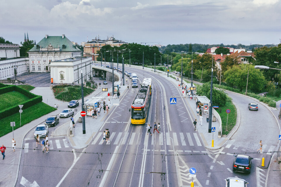 Street running tram stops
