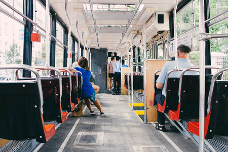Inside of a tram 2 photo