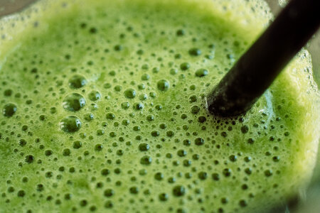 Green cocktail closeup photo