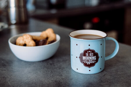 White coffee and biscuits photo