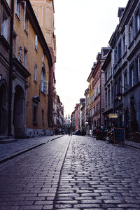 Old Town street in the late afternoon photo