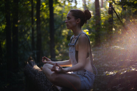 Helios shot of a girl meditating 2 photo