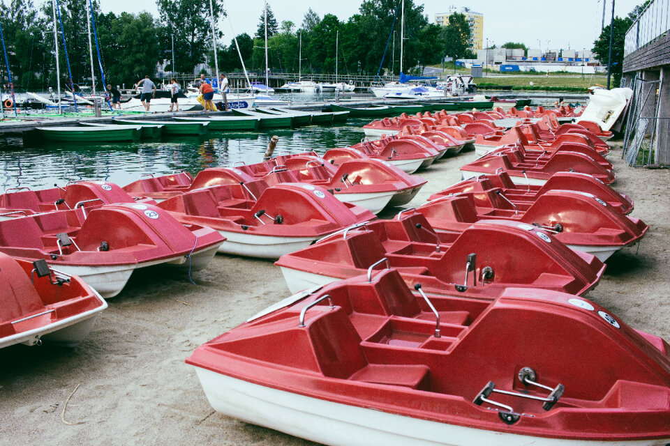 Paddle boats at the lake harbor 2