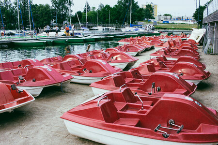 Paddle boats at the lake harbor 2
