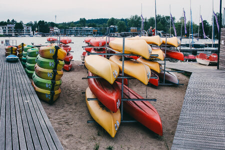 Kayak racks at the lake 2