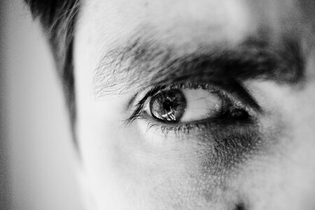 Single male eye in black and white 4 photo