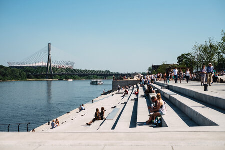 Promenade at the river photo