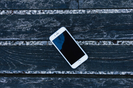 iPhone on a wooden bench 2
