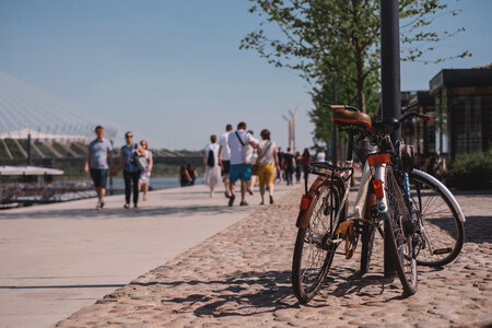 Promenade with passers by
