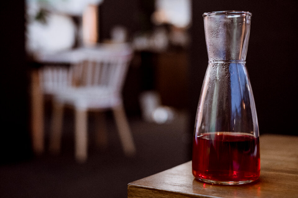 Fruit tea in a glass tea pot 4