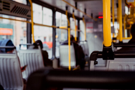 Inside of a tram