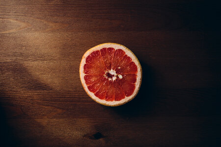 Grapefruit cut in half photo