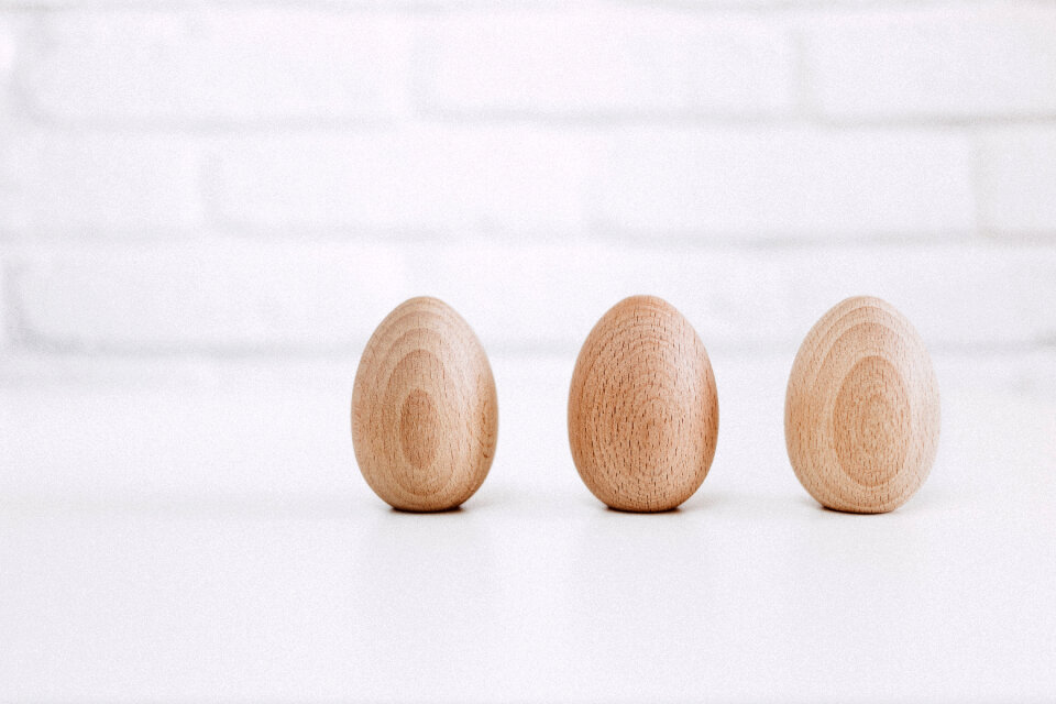 Wooden Easter eggs