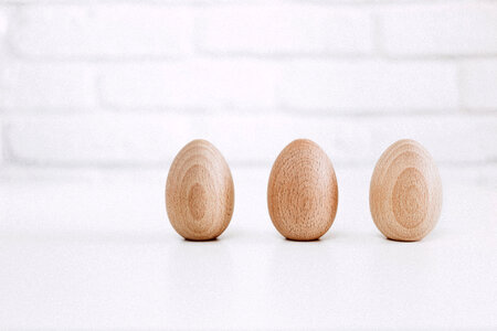 Wooden Easter eggs photo