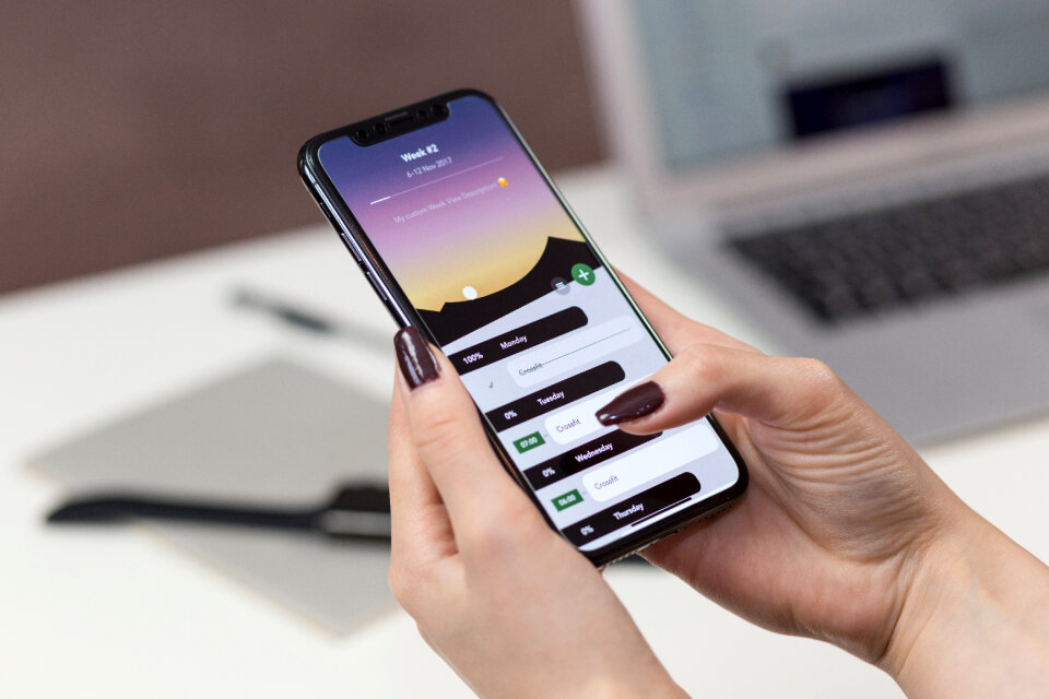 iPhone X in female hands