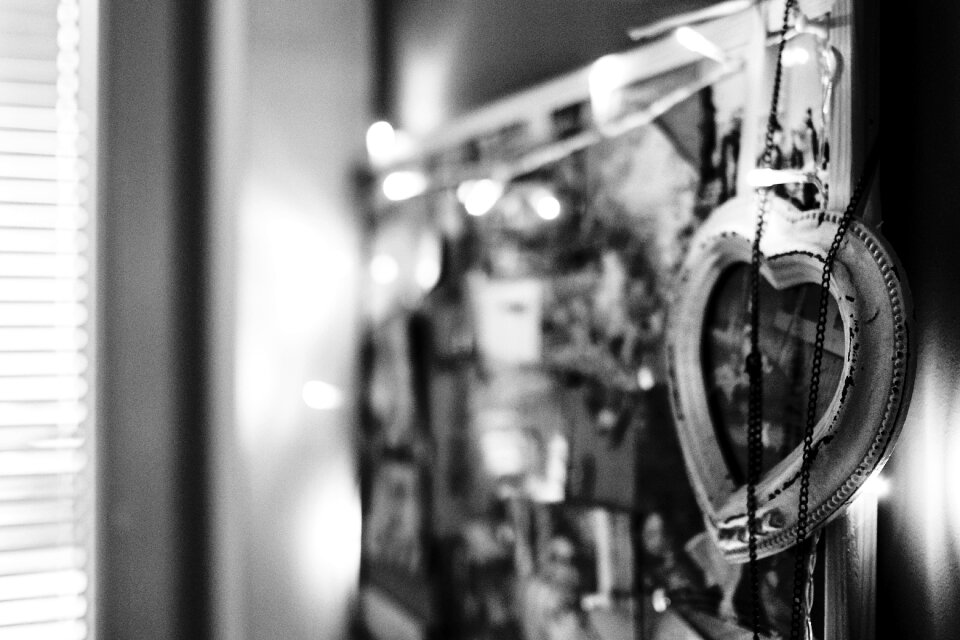 Pin board in black and white