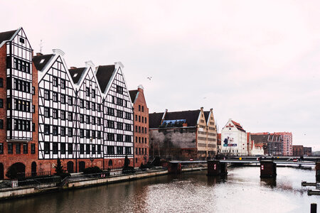 Old town building at the river in Gdansk photo
