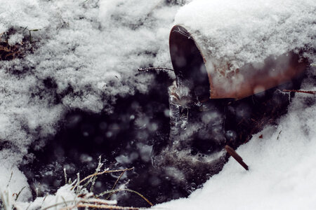 Icicles on a drainpipe